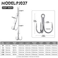Nouveau 2 #   1 #   1/0 #   2/0 #   Hameçon triple robuste en acier inoxydable avec attache à vis et ressort pour la pêche en eau salée