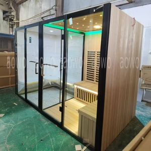Sauna infrarouge sec et hammam pour 6 personnes en <span class=keywords><strong>bois</strong></span> de pruche, cabine de sauna pour usage domestique - Product Image 4