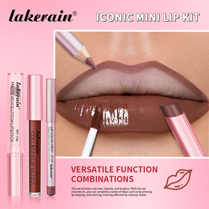Lakerain ชุดลิปสติกเนื้อแมท + <span class=keywords><strong>ลิ</strong></span><span class=keywords><strong>ป</strong></span>กลอส + <span class=keywords><strong>ลิ</strong></span><span class=keywords><strong>ป</strong></span>กรอส3 In1ของขวัญสำหรับแต่งหน้าลิปกลอสกันน้ำออกแบบได้ตามต้องการ - Product Image 5