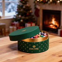 Boîte à bonbons en carton rigide écologique et recyclable - Boîtes cadeaux rondes personnalisées avec laminage mat pour emballage de confiseries