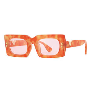 Gafas de sol rectangulares de alta moda UNOC <span class=keywords><strong>2022</strong></span> para hombres y mujeres, montura pequeña cuadrada de calidad para <span class=keywords><strong>uñas</strong></span>, montura de PC blanca/amarilla, lentes acrílicas - Product Image 4