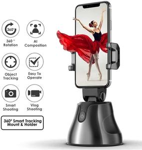 Support de téléphone à rotation 360° avec suivi automatique du <span class=keywords><strong>visage</strong></span> et des objets, pour vlog, vidéo en direct, trépied mobile, perche à <span class=keywords><strong>selfie</strong></span> intelligente, noir/blanc - Product Image 2