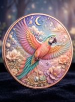 Pièce de monnaie en cuivre pur 999 de 1 oz, série UV colorée avec relief animalier, édition de collection, pièces de monnaie en cuivre en relief 3D