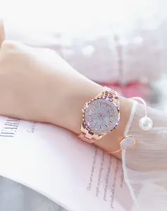 Jam Tangan Wanita Quartz Gerakan Singapura Anti Air Jam Tangan Wanita Perhiasan Belakang Baja Tahan Karat Merek Terlaris