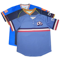 Camiseta de Béisbol Sublimada con Cuello en V y 2 Botones, Diseño Personalizado, Ropa de Béisbol para Niños, Camisetas de Béisbol para Niños