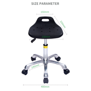 Tabouret de laboratoire ESD avec dossier, hauteur réglable, roulettes pivotantes et repose-pieds pour hôpital, clinique dentaire et atelier - Product Image 2