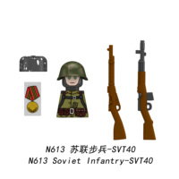 Mini figurines militaires de la Seconde Guerre mondiale, bricolage en gros, thème de l'infanterie soviétique, briques de construction, kit de modèle, jouet