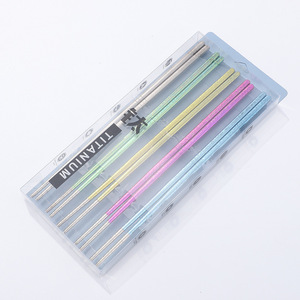 Pure Titanium Chopsticks 5 Pcs Solid Color Anti-Slip Heat Resistant For Home And Outdoor Use - Product Image 4