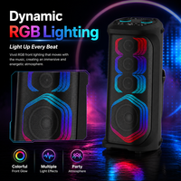 HANSUO HS-TS06P8 80W Speaker Karaoke Portabel 6 Inch dengan Baterai 7200mAh Lampu RGB USB FM dan Fungsi Rekaman