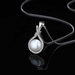 Collar de perlas de agua dulce para el día de la madre, colgante de Plata de Ley 925 elegante, venta al por mayor - Product Image 1