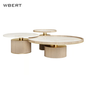Wbert โต๊ะเล็กทรงกลมสไตล์ฝรั่งเศสสมัยใหม่, โต๊ะเล็กน้ำหนักเบาหรูหราเฟอร์นิเจอร์ในบ้านโต๊ะน้ำชาสำหรับห้องนั่งเล่นขนาดเล็ก - Product Image 6