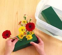 Mousse florale en mousse, bloc de mousse florale, Arrangement de fleurs, bloc d'argile, éponge verte absorbante