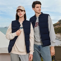 Gilet de travail Yutuo unisexe en polyester/coton pour l'automne et l'hiver, imperméable, sans col, imprimé/teint, chaud et épais, fourni par OEM