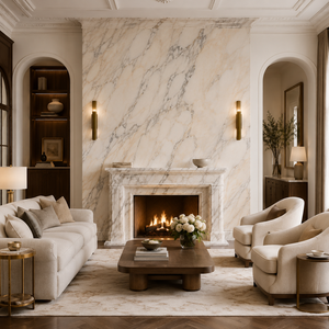 Losa de piedra sinterizada con aspecto de mármol rosa ahumado, baldosa de porcelana con aspecto de mármol pulido de 1600 x 3200 x 12 mm para pared - Product Image 5