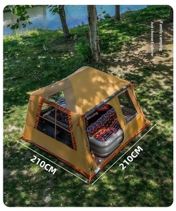 Tente gonflable familiale à colonne d'air monobloc, auto-gonflable, avec maille sur quatre côtés, pour le camping en plein air et les séjours de nuit - Product Image 6