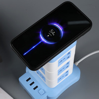 Multiprise industrielle universelle USB, tour de prises multifonction, câble de 1,8 m, 16A, 110V, IP22, charge sans fil