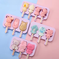 Moules en silicone de formes de dessins animés variées, moules à glaces de haute qualité pour les tout-petits, moules à glaces maison