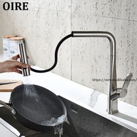 Robinet de cuisine Oire de luxe en laiton massif à poser sur le plan, avec cartouche céramique, cascade multifonctionnelle et douchette extractible 3 fonctions