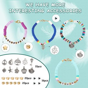 Diy Jewelry Set 72 Colors Polymer Clay Beads Kit For Children Bracelet Making Craft Supplies Rainbow Theme 9000pcs - Product Image 4
