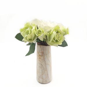 Vaso Conico in Marmo NANWEI Golden Spider, Pietra Naturale Beige con Venature a Ragnatela, Vaso per Fiori Affusolato per Soggiorno e Arredamento Casa - Product Image 2