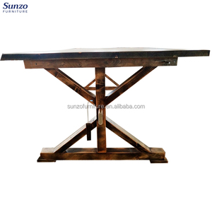 Mesa Rústica de Estilo Campestre con Patas Desmontables, Mesa de Comedor de Madera de Pino Sólido para <span class=keywords><strong>Banquetes</strong></span> de Boda <span class=keywords><strong>y</strong></span> Alquiler para Eventos - Product Image 6