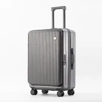 Valise de voyage multifonctionnelle grande capacité, étanche, roues pivotantes silencieuses à 360°, serrure à combinaison, ABS+PC, ouverture latérale, extérieur