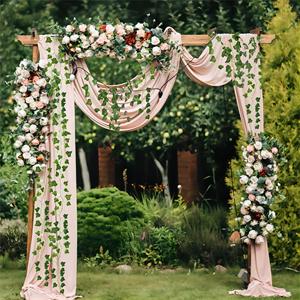 Paquet de 12 feuilles de <span class=keywords><strong>lierre</strong></span> guirlande artificielle tissu vert plante suspendue vigne <span class=keywords><strong>chambre</strong></span> décoration murale salle de fête de mariage occasion de noël - Product Image 2