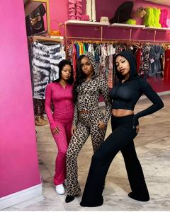 2-teiliges Bodycon-Outfit mit Leoparden muster und individuellem Outfit Langarm-Kapuzen jacke Lange Hosen Sexy Streetwear für Casual Club Skinny - Product Image 2