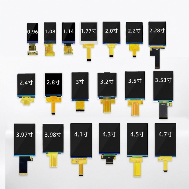 BOE 0.96-7 Inch IPS TFT LCD Module with LED Backlight SPI RGB MIPI MCU Interfaces 8-50 Pin GC9107/ST7735 Driver IC 200-1000 Nit
