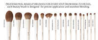 BEILI - Juego de 15 Brochas de Maquillaje Profesionales con Mango Blanco, Pelo Natural, Brochas Cosméticas para Rostro y Ojos