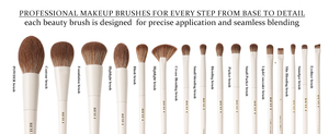 BEILI Set di 15 Pennelli Professionali per Trucco con Manico <span class=keywords><strong>Bianco</strong></span>, in Pelo Naturale per Viso e Occhi - Product Image 2