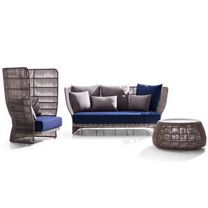 Modern Luxury Hotel Villa Aluminum Frame PE Rattan <strong>High</strong> <strong>Back</strong> Patio Lounge Dining <strong>Garden</strong> <strong>Chairs</strong> Outdoor Furniture Set - Product Image 6