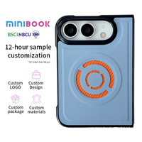 Étui de téléphone anti-chute en cuir de luxe magnétique ultra-résistant minimaliste Minibook pour iPhone Duo