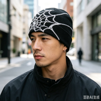 Casquette en acrylique jacquard tricotée style minimaliste hip-hop avec logo personnalisé, résistante au froid, épaisse, promotionnelle, cadeau sportif