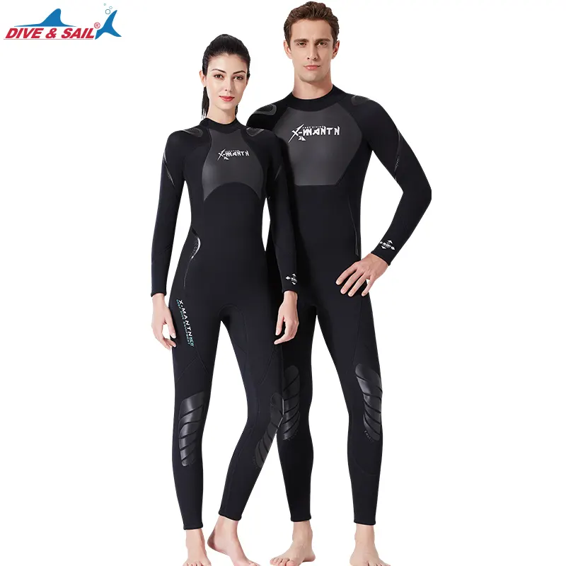 3mm de las mujeres de los hombres de piel de tiburón de natación Surf trajes Unisex negro de manga larga de cuerpo completo Surf buceo traje de buceo