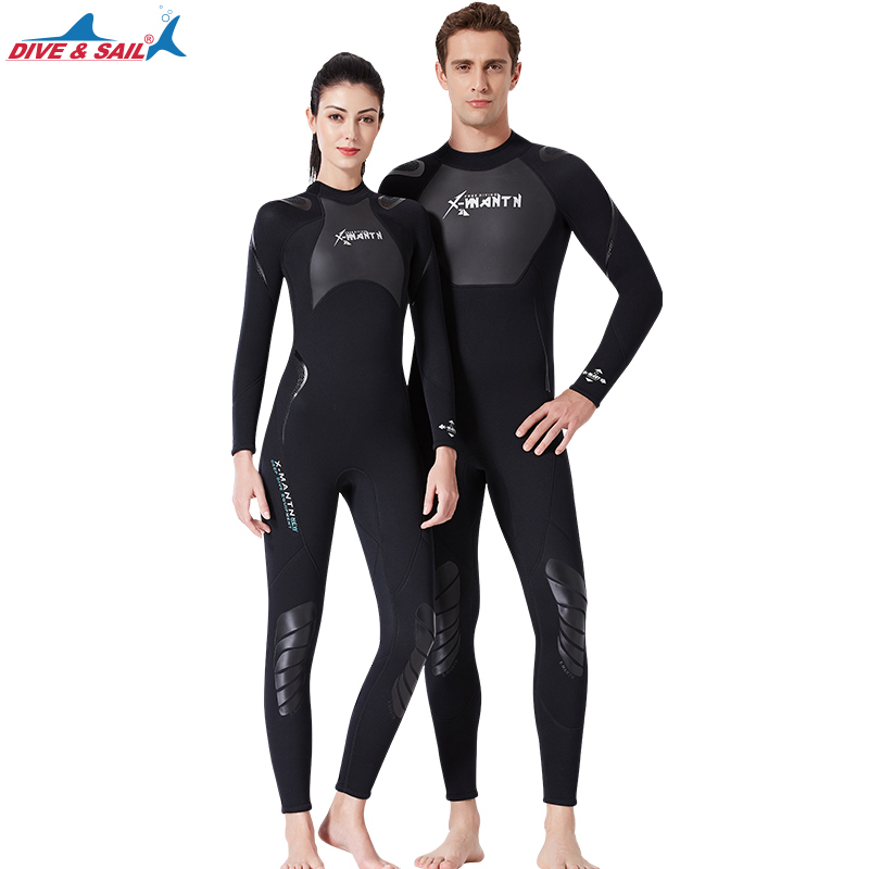 3mm hommes femmes peau de requin néoprène natation Surf combinaisons mouillées unisexe noir à manches longues Body Surf plongée sous-marine