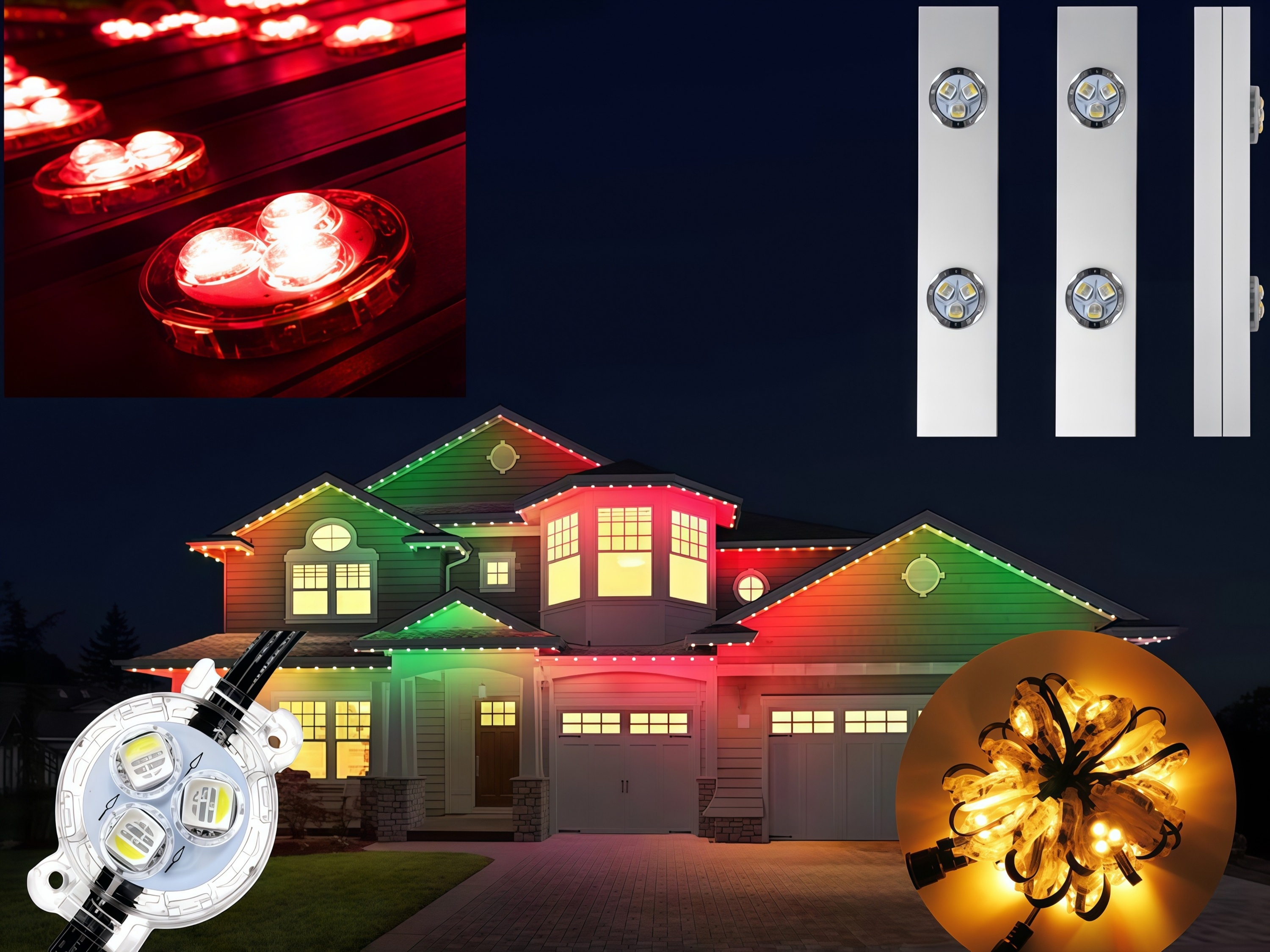 KCX Jellyfish Light RGBW DC12V Pixel Light Outdoor Ip68 House Exterior Wall of House Permanent Christmas Led Point Light