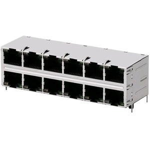 Conector Modular de 2X4 Puertos con Conectores Magnéticos Ethernet RJ-45 0863-2X4R-54-F - Product Image 4