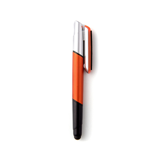 Promocional bolígrafo pluma capacitiva de la pantalla táctil de 4 en 1 caucho lápiz con Gel resaltador - Product Image 1