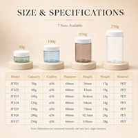 Pot en plastique PET 56-Neck 60mm, 50-250g, à paroi mince, léger, polyvalent, qualité alimentaire et cosmétique, pour la chaîne d'approvisionnement, OEM