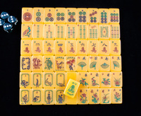Rareté : Ensemble de Mahjong Dragon 166 tuiles, Premium, Fait main, Gravé en profondeur, Imprimé UV, Écologique, Portable, Durable, pour 4 joueurs, en Peau de serpent