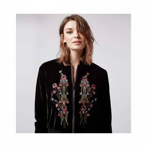 Vestes longues en velours de bombardier, vestes de bombardier en velours haut de gamme, vestes de bombardier en velours de polyester personnalisées - Product Image 1