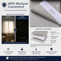 Tissu de rideau occultant 100% aspect lin 250 GSM, matériau composite occultant, tissu de draperie extra large 320 cm pour hôtels et usage domestique