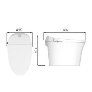 WC intelligent monobloc de luxe TA-X570ZD en céramique blanche avec réservoir intégré et bidet automatique pour projets - Product Image 2