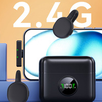 Q28 Kabelloses Lavalier-Mikrofon mit Digitalanzeige Professionelles Ein-zu-Zwei Ansteckmikrofon für Outdoor-Livestreaming