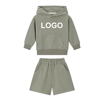 Ensemble de vêtements pour bébé unisexe en tissu de bambou respirant de haute qualité, sweat-shirt avec logo pour tout-petit, vêtements de maison, sweat à capuche pour enfant, survêtement