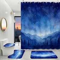 Rideaux de douche à imprimé floral numérique épais de designer pour salle de bain, ensemble de rideaux de douche en tissu imperméable pour salle de bain