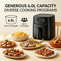 Nouvelle Arrivée Friteuse à Air Simple à Double Bouton, Arrêt Automatique en Cas de Surchauffe, Contrôle Manuel de la Température, Friteuse à Air Mécanique Domestique