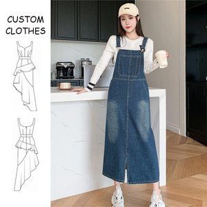 Robe longue décontractée d'été en <span class=keywords><strong>jean</strong></span> à taille empire, col bateau, sans manches, avec poches, pour femme, collection 2024, vente en gros - Product Image 1