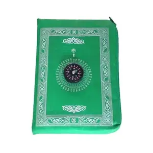 Travel Prayer Rug with Compass Pocket Size Praying Mat Portable Compass Qibla Finder with Booklet Waterproof Pocket Prayer Mat
